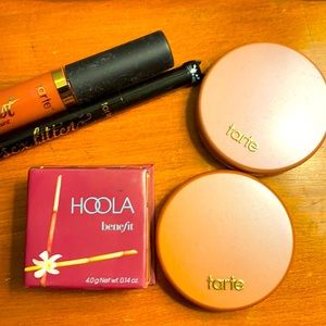 Tarte makeup - 2 blushes, lipgloss and eyeliner; hoola bronzer
